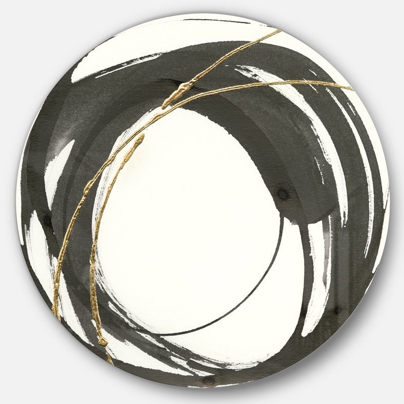«Gold Glamour Circle I», reproduction d'art sur toile, H 36 po x l 36 po
