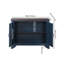 Console rétro bleu marine avec tablette de rangement réglable, canapé étroit de 40 po