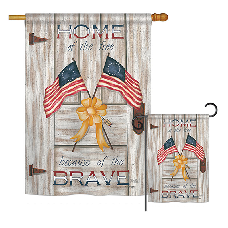 Ensemble de drapeaux en polyester 2 faces Canna Home of the Free Americana Patriotic Impressions