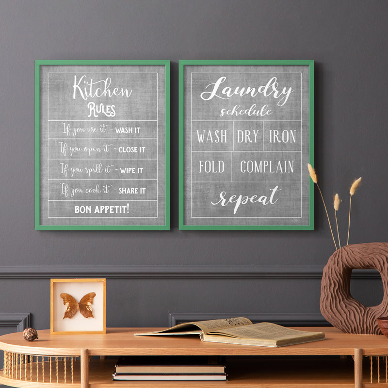 Bon Appetit-Premium Framed Print -Ready to Hang - No Nails Required - No Nails Required, 11" H x 18" W, Grey