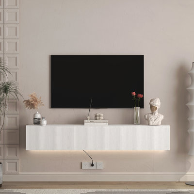 Meuble télé flottant fixé au mur avec 16 DEL de couleur