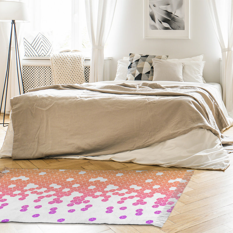 Tapis cube orange/blanc culbutage Mcguigan, Oui