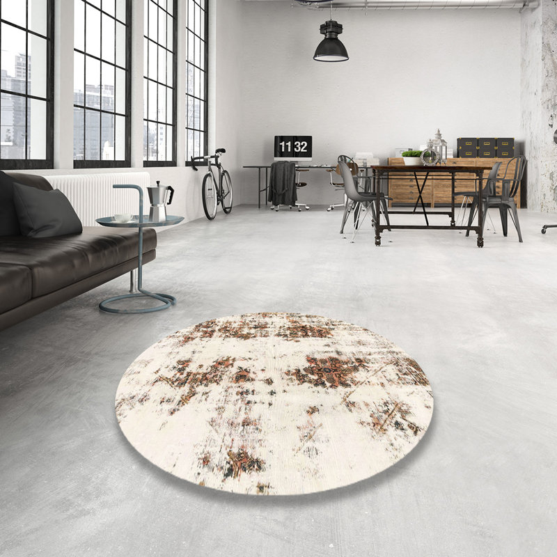 Abstract Multi Area Rug, Round 5'