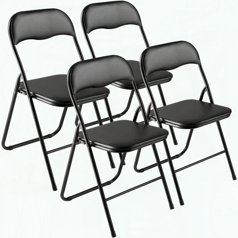 4 Pack Folding Chairs with Padded Cushion