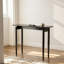 Console en bois pour le vestibule, table de chevet étroite de 39,4 pouces, table d'appoint de style Mid-Century moderne en bois d'hévéa massif, profil mince et peu encombrant, noir