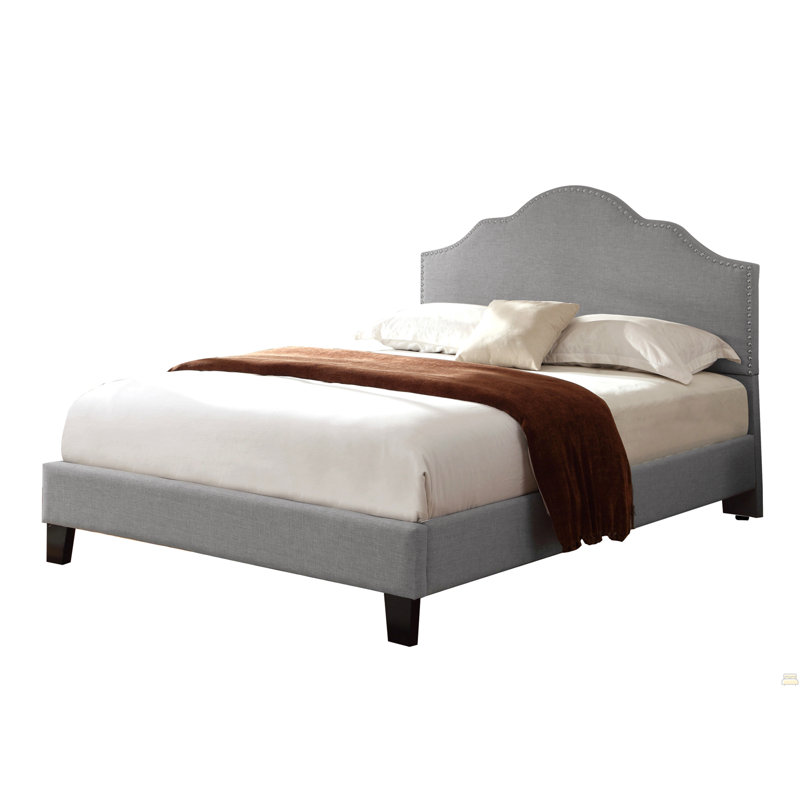 Waverton Upholstered Bed, Gris clair, Lit double