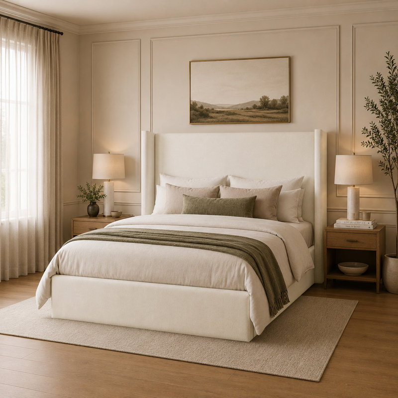 Bed, Cream, Small Double (4')