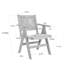 Ensemble de chaises de salle à manger d'extérieur toutes saisons 2 pièces en gris clair avec structure en HPS et en rotin