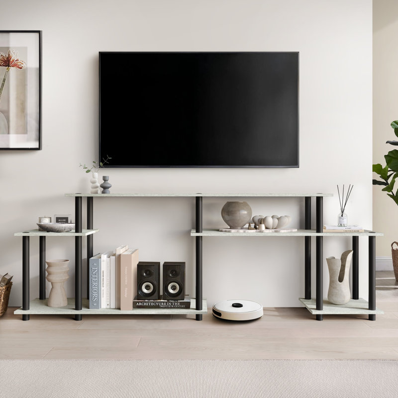 Meuble télé 3 niveaux Easy Twist, Gris clair