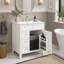 Meuble-lavabo de 61 cm avec lavabo, armoire moderne avec tiroir basculant et porte de salle de bain-2024089080