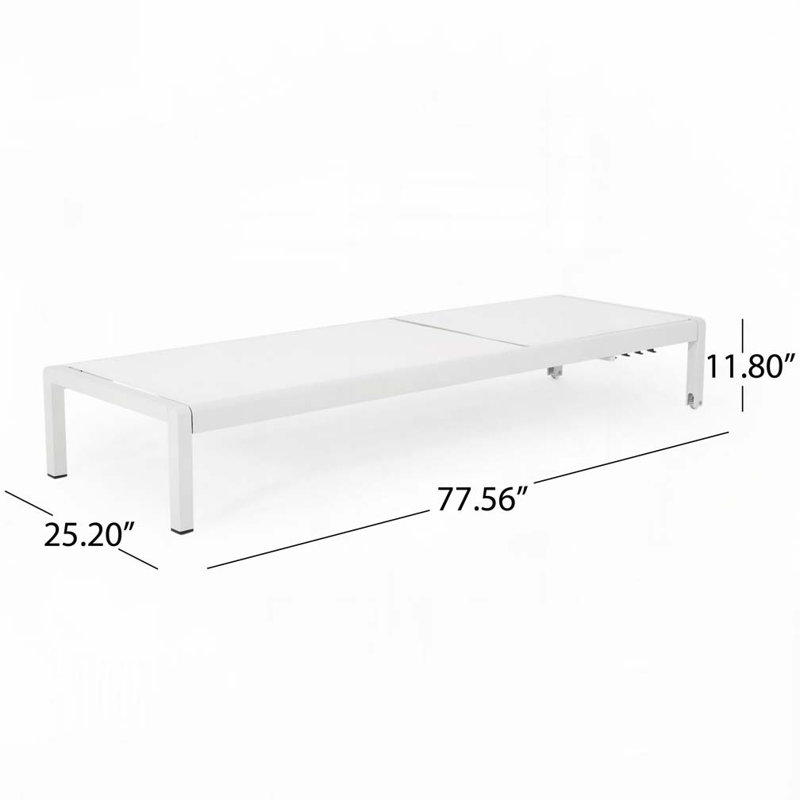 Patio Chaise Lounge, White