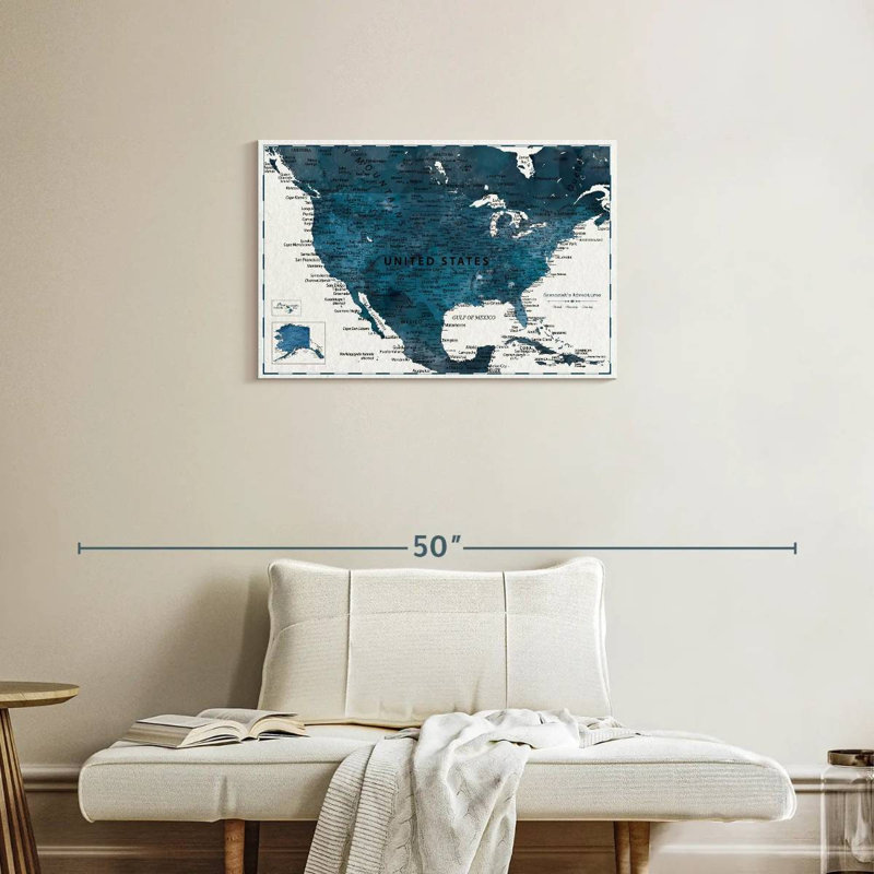 Carte des États-Unis avec nuances personnalisées, H 20 po x l 30 po, Oui
