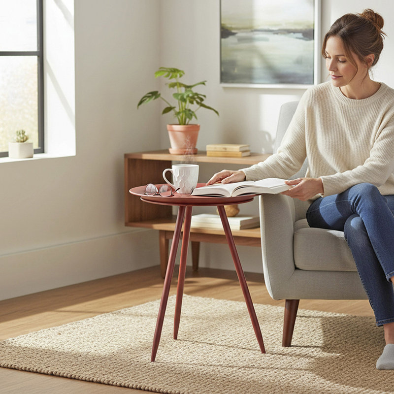 Orion 3 Legs End Table, Red