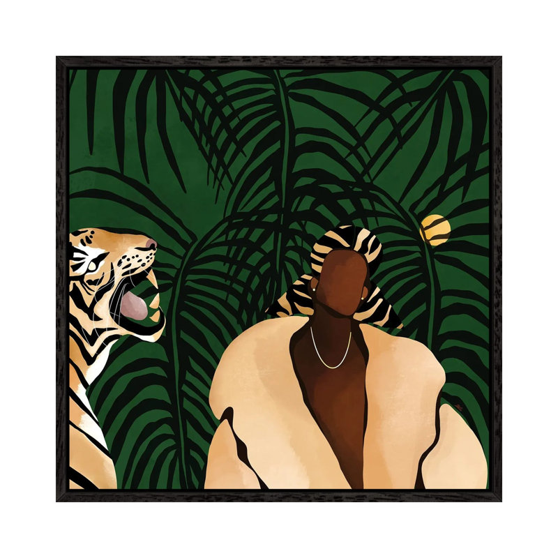 In The Wild (Green) by Bria Nicole - Print on Canvas, 93.98 cm H x 93.98 cm W, Black Framed