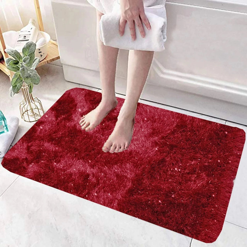 Polypropylene Plastic Non-Slip Bath Mat, Red, Single - 110cm L x 60cm W
