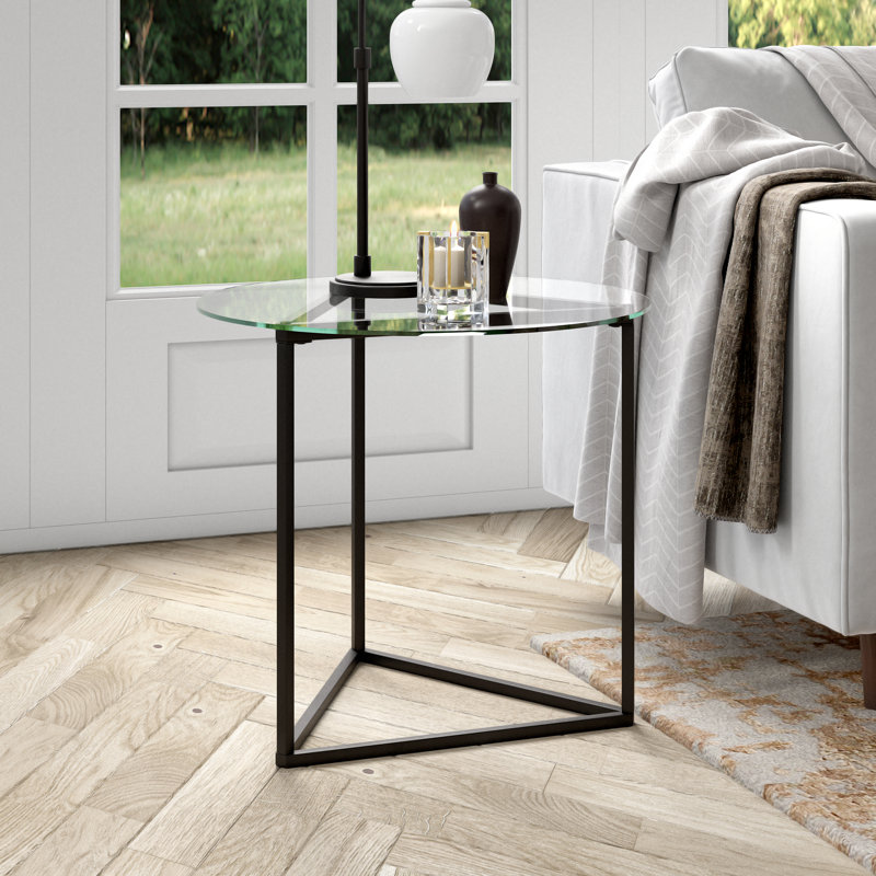 Glass Top Frame End Table