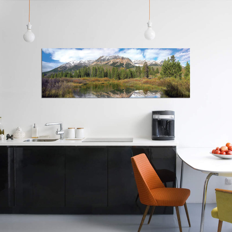 « easeing peak, boulder montagnes, idaho », reproduction de photo sur toile, H 12 po x l 36 po x P 1,5 po, Pas de tapis