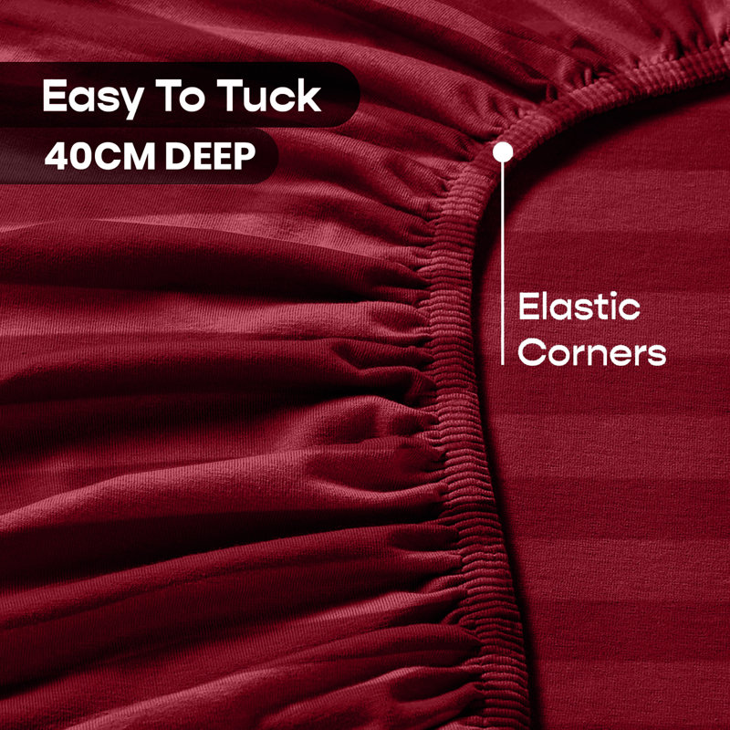 Gerde Super Soft Microfiber Extra Deep Fitted Sheet, Kingsize (152 x 200cm), Burgundy
