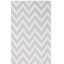 Tapis bleu / ivoire en laine et coton tissé à la main Rodgers-777541529