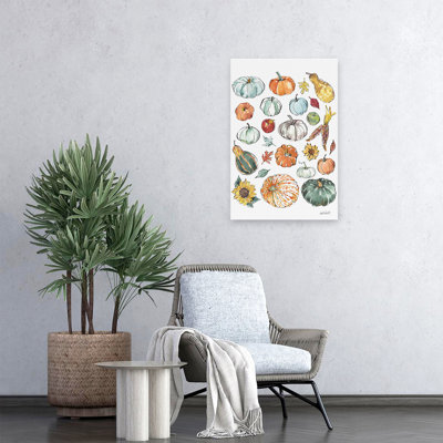 Citrouilles champêtres - pommes, art bleu d'automne