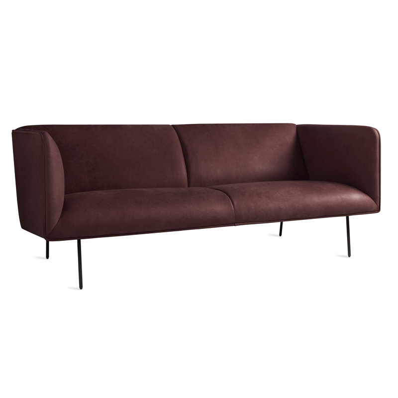 Dandy Upholstered Sofa, 32" H x 86" W x 37" D, Oxblood Genuine Leather