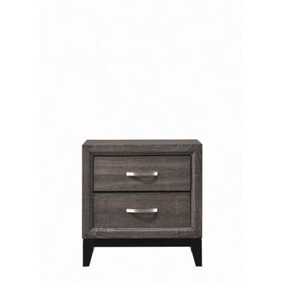 Table de chevet, table de chevet à 2 tiroirs, table de bout, deux tiroirs de rangement, poignées en métal, salon, meubles en bois
