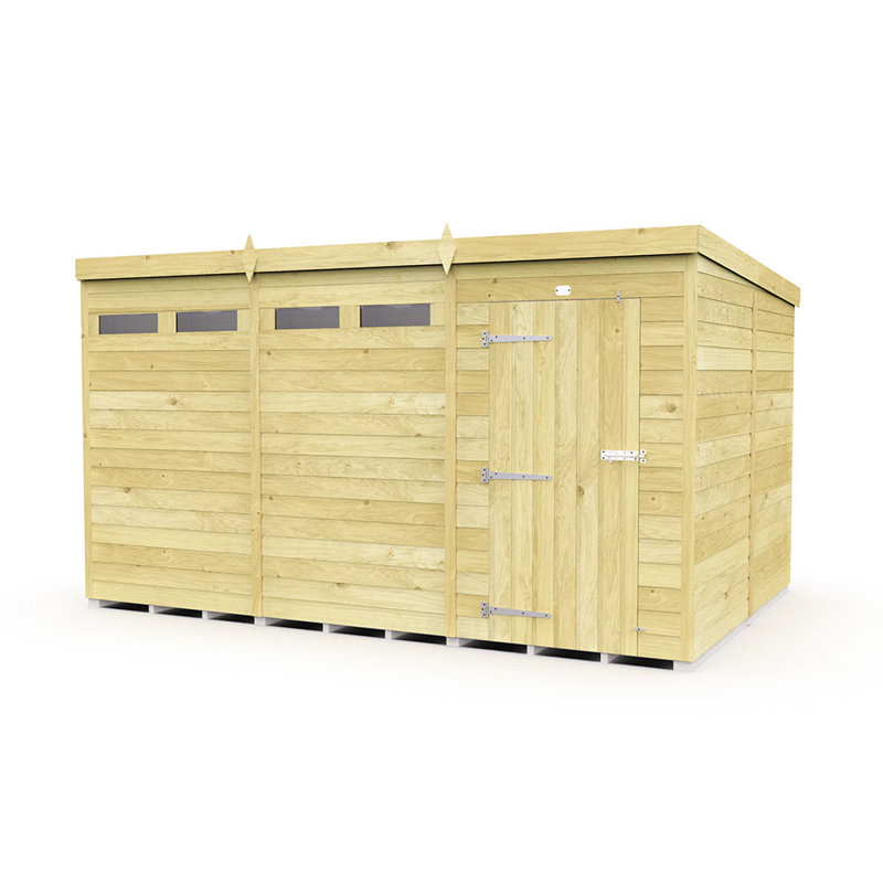 12ft x 8ft Pent Security Shed - Single Door