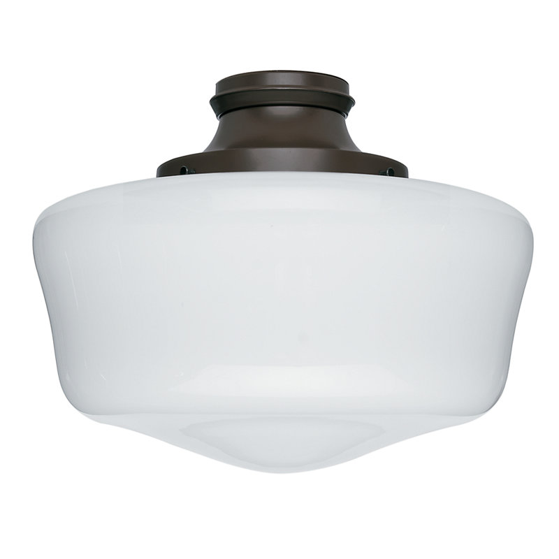 1-Light Ceiling Fan Schoolhouse Light Kit, Chestnut Brown