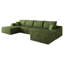 Canapé modulaire 135 po avec 1 repose-pieds Cloud, fauteuils rembourrés minimalistes modernes, canapé confortable en forme de U pour le salon, canapé d'angle à siège profond, sans assemblage requis, noir (tissu en velours côtelé moelleux), vert