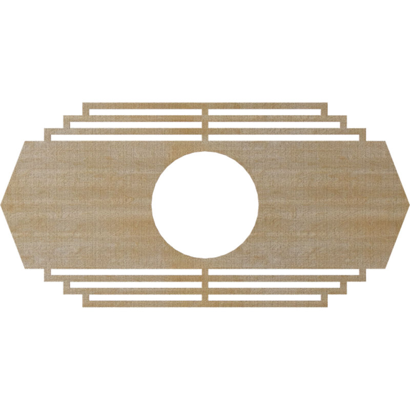 Médaillon de plafond en bois Chrysler, H 8 po x l 16 po x P 0,25 po, Bouleau