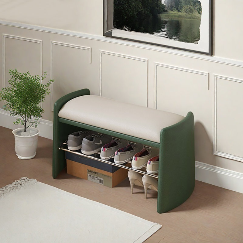 Banc de rangement pour chaussures 31,5 po, Vert