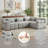 Boneless 113.8" Modular Chenille Upholstered Sectional Sofa, 4-Seater L-Shaped Reversible sofa, No Assembly Required-1072683894