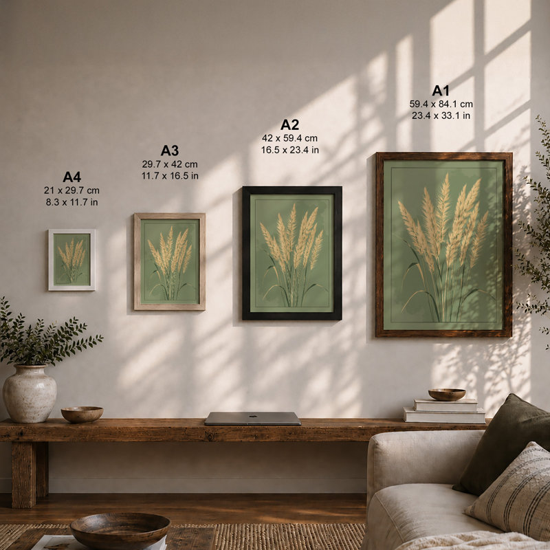 Golden Grain Study Botanical - Print, Unframed, A1 - 84.1 x 59.4 cm