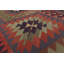 Tapis vert/noir/gris en laine 4 pi 10 po x 9 pi one-of-kind fait main kilim Norcross
