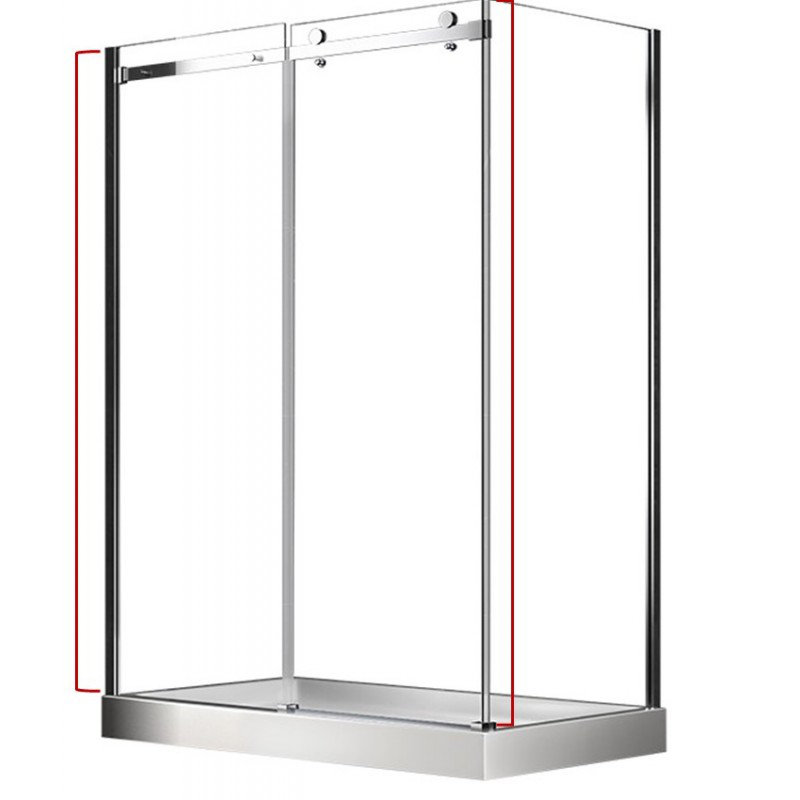 Ploutos 60 po, porte de douche, Chrome