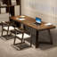 Bureau rectangulaire en bois massif noyer-109518911