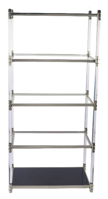 Étagère à livres en acier H 79 "x l 39" Varossi, Argent poli