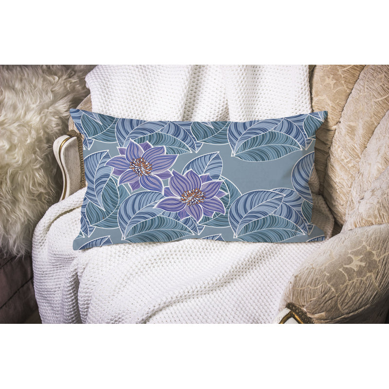 Coussin Mangnolia, Vert/mauve
