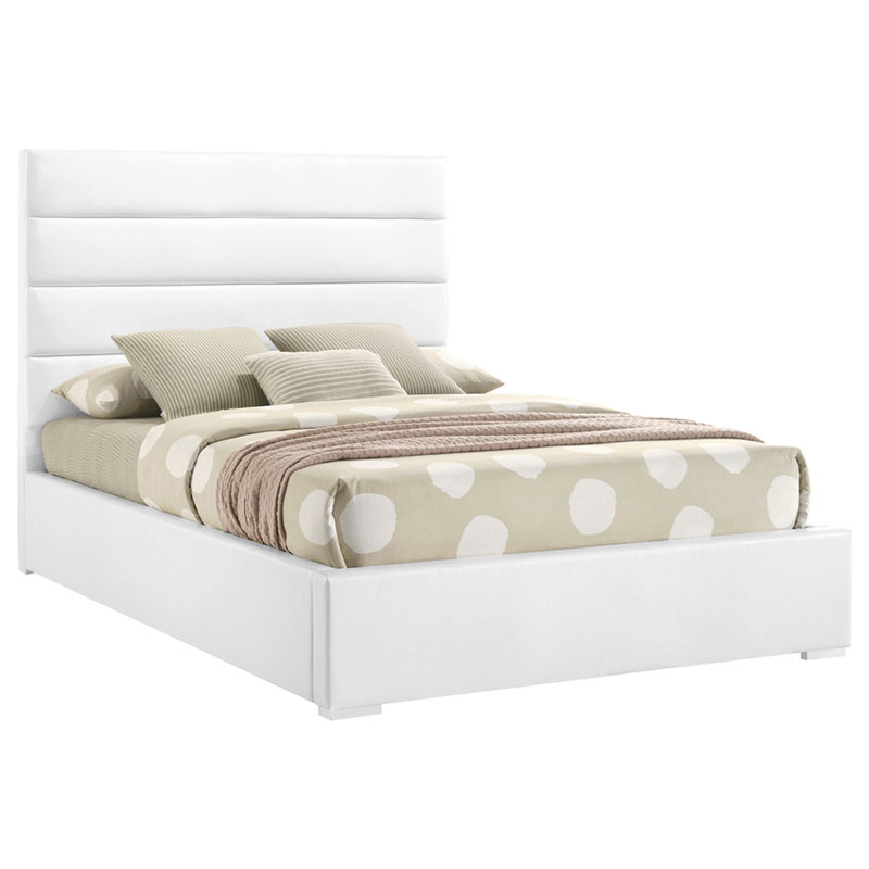 Lit plateforme double tapissier blanc Dulcey