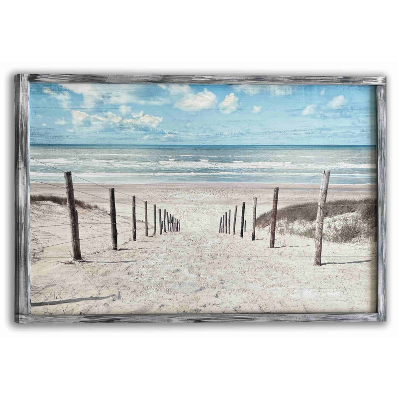 Seaside Path to Serenity - reproduction d'art sur toile tendue, H 24 po x l 36 po x P 1,5 po