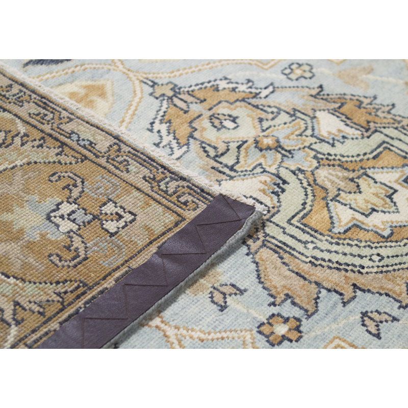 Oriental Area Rug in Light Blue/Ivory/Brown