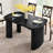 Javier 63W Modern Invisible Stretch Panel Dining Table with  Arc Cylindrical Legs-861976355
