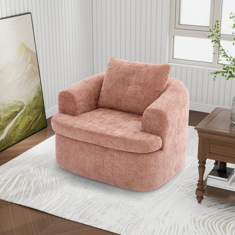 Fauteuil demi-tonneau pivotant à 360 ° (chenille), Rose