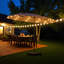 Grand parasol rectangulaire double 15 x 9 pi pour terrasse avec lumière et base - taupe