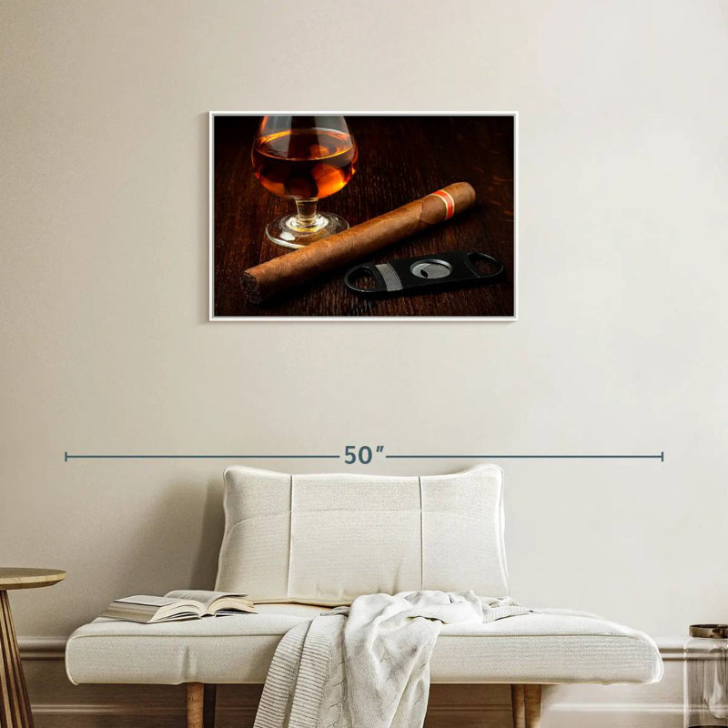 Verre de rhum, Cadre flottant blanc, 31 po x 21 po