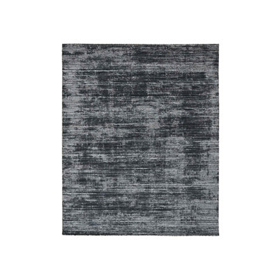 Tapis oriental noir en laine et soie tissé à la main 8 pi 3 po x 10 pi 0 po - MOA10210268