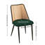 Ensemble de 2 chaises de salle à manger modernes en rotin - Chaises de cuisine à dossier en canne avec pieds en métal Boucle Upholstery-1385094044