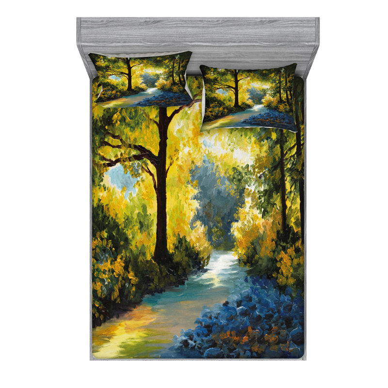 Microfiber Sheet Set, Queen Sheet Set with Fitted Sheet