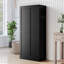 Rangement réglable pour garde-manger en métal noir 61 po avec 4 tablettes