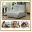Fauteuil à billes avec mousse à haute densité et peluche peluche gris clair